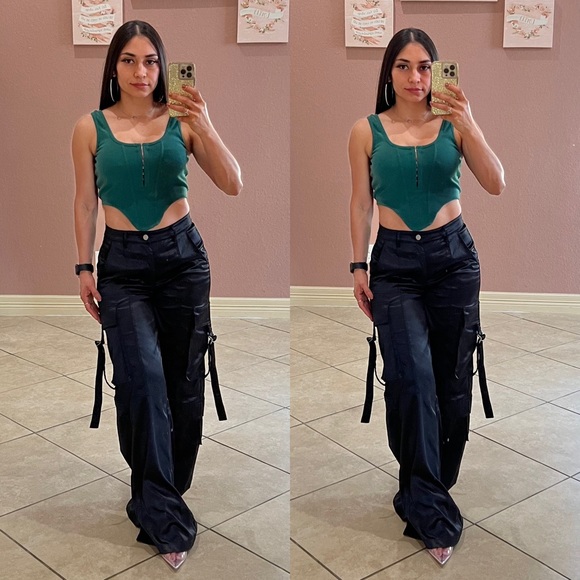 Kenia Satin Cargo Pants - Picture 3 of 4